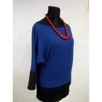 Tunika Eleni dwukolorowe kimono indygo + grafit